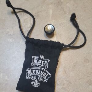 Rock Revival Crystal Replacement Button In Black Logo Pouch